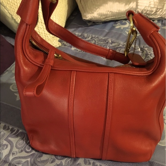 New Red Coach purse with gold hardware - Picture 8 of 8